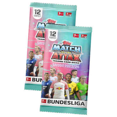 Topps Sammelkarte Topps Match Attax Bundesliga Karten Saison 2023 / 2024 - 2 Booster, Bundesliga Karten 2024 - 2 Booster
