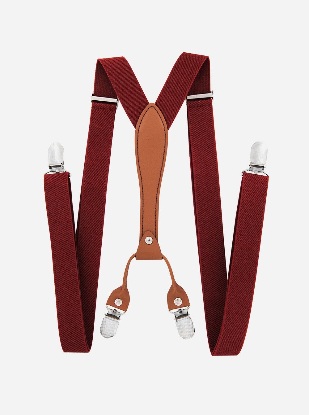 axy Hosenträger Herren Hosenträger mit Fliege Set 4 Stabile Clips X-Form (2-St., 2er Set) 2,5cm Breit verstellbar und elastisch, 120cm Lang – Bild 2 von 5