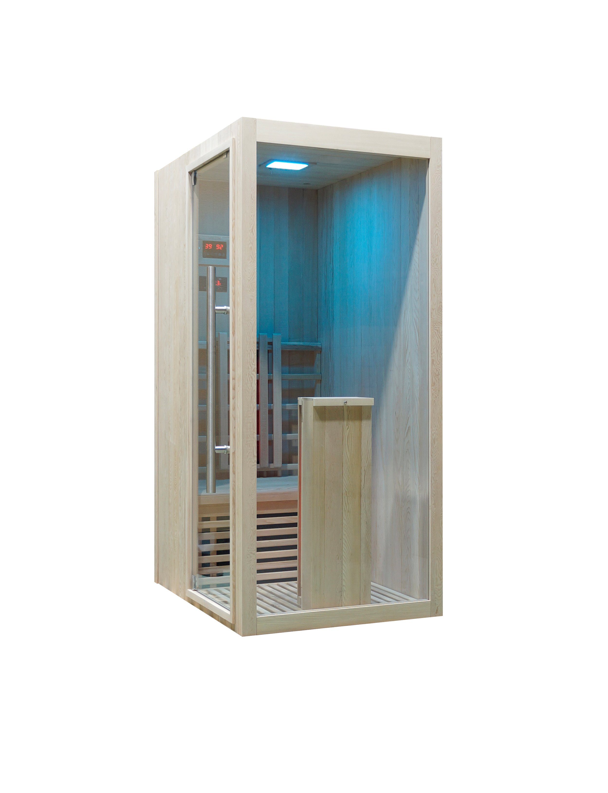 WELCON Infrarotkabine Easytherm Solo Wärmekabine Hemlock für 1 Person Vollspektrum Strahler, BxTxH: 90,00 x 124,50 x 200 cm