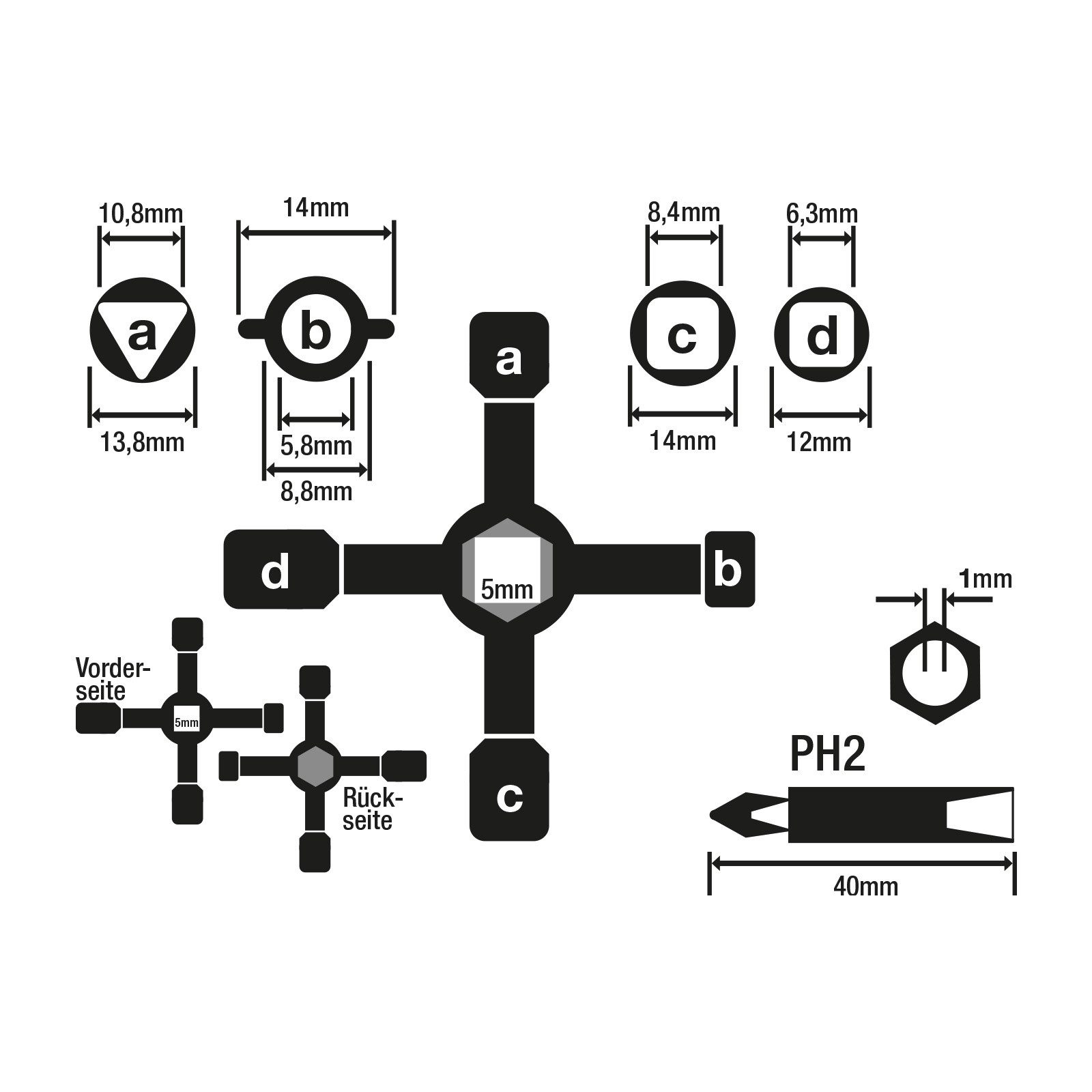 KesTek Schaltschrankschlüssel Schaltschrankschlüssel 7 in 1