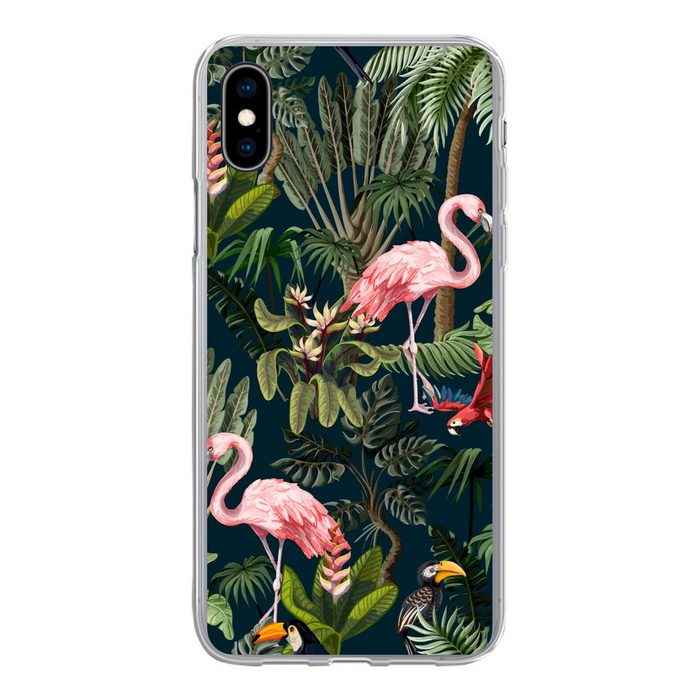 MuchoWow Handyhülle Jungtiere - Muster - Kinder - Flamingo - Papagei - Kinder Handyhülle Apple iPhone Xs Smartphone-Bumper Print Handy