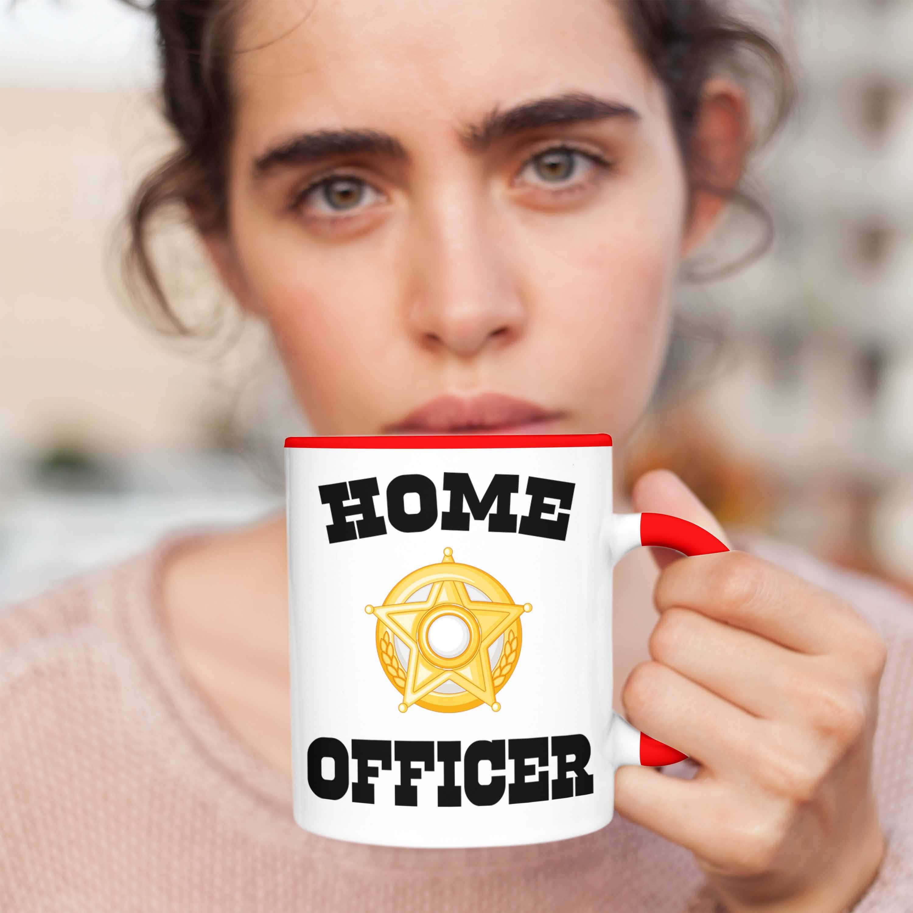 Home Männer Trendation Office Home Gadget Frauen Geschenke Homeoffice Trendation Rot Kaffeetasse Tasse Officer - Zubehör Lustig Geschenk Tasse
