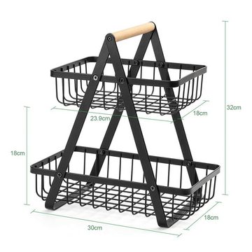 Vicbuy Obstschale Obstkorb 2 Stöckig Obstschale Abnehmbar Obst Halter, Eisen, Küche Ablagekorb Gemüsegestell Obst Gemüse Brot Snacks Korb