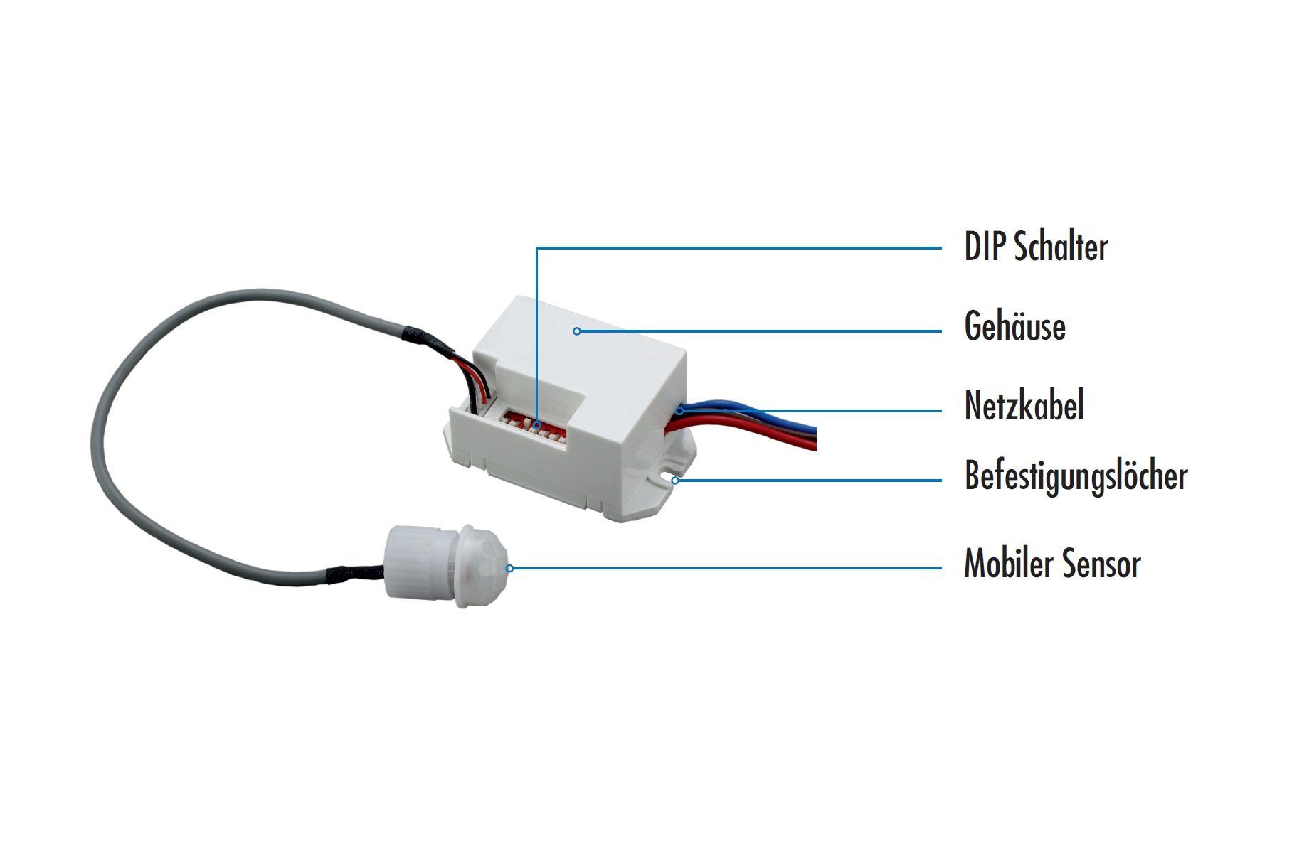 conecto Bewegungsmelder conecto Einbau-Bewegungsmelder CC-IM100 - Verdeckte Unterputzmontage