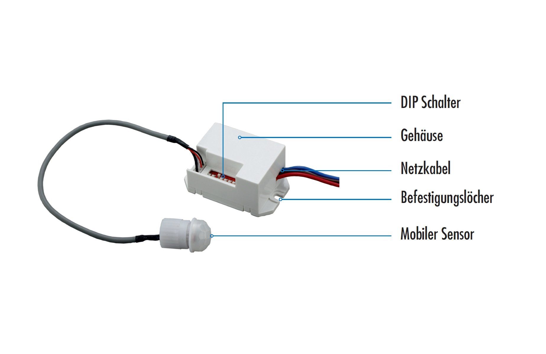 Einbau-Bewegungsmelder Unterputzmontage - Bewegungsmelder CC-IM100 Verdeckte conecto conecto