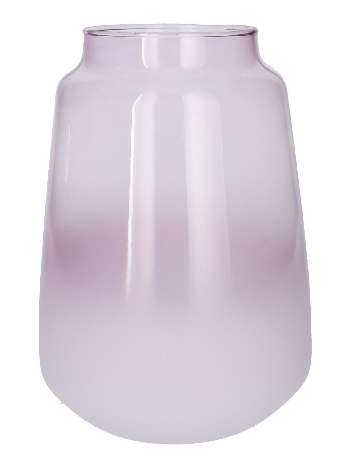 INNA-Glas Dekovase Glasvase FLORINI, zartlila-matt-klar, 24,2cm, Ø17cm