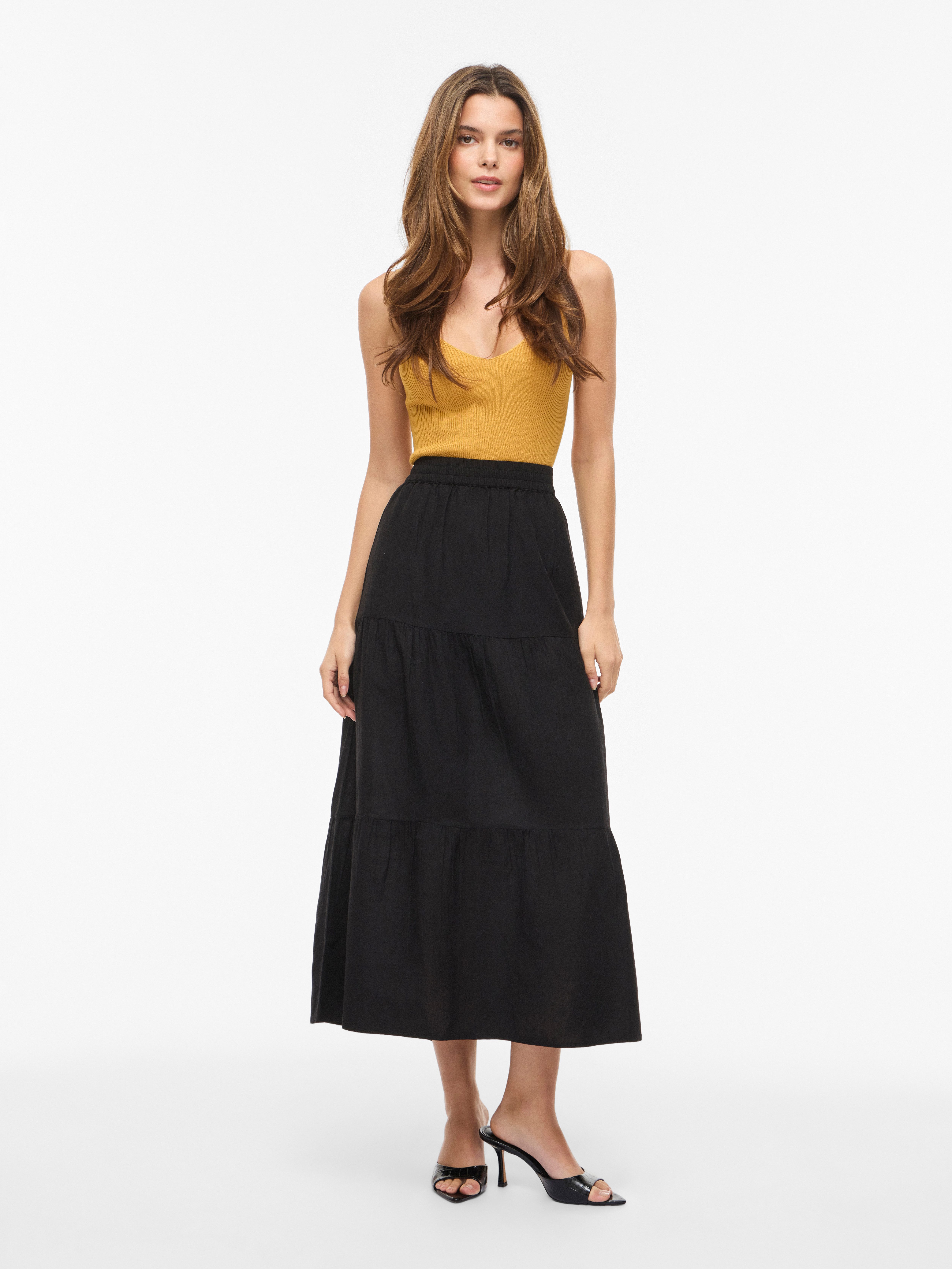 Vila Maxirock VIPRISILLA HW ANKLE SKIRT - NOOS