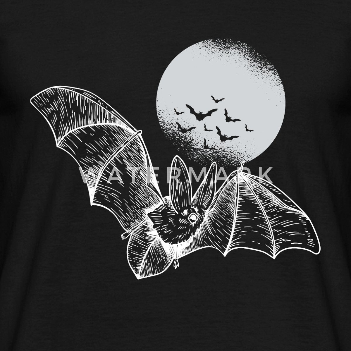 Spreadshirt T-Shirt Halloween Fledermaus Mit Vollmond Gruselig Männer T-Shi günstig online kaufen
