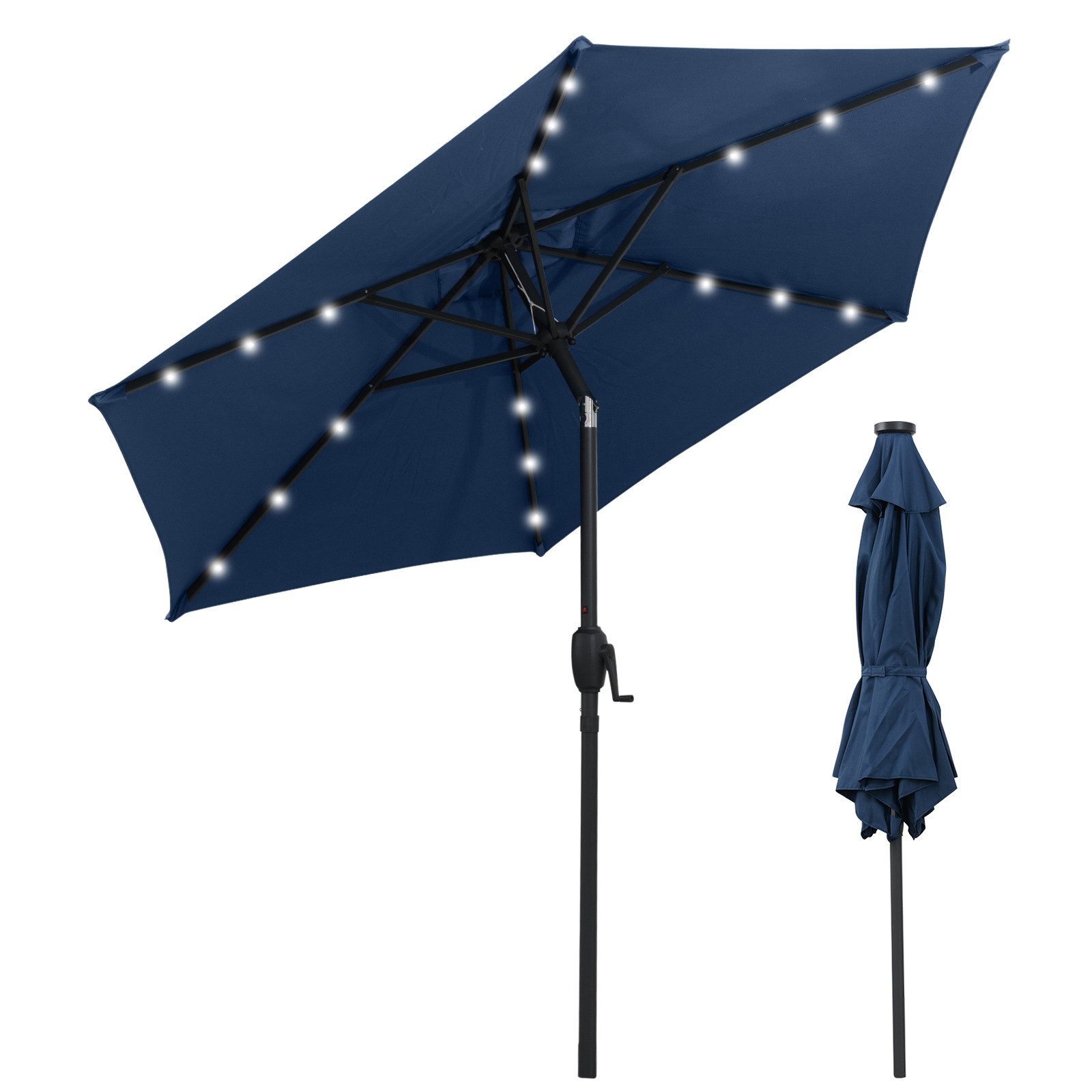 KOMFOTTEU Sonnenschirm, Terrassenschirm mit Lichtern, 6 günstig online kaufen