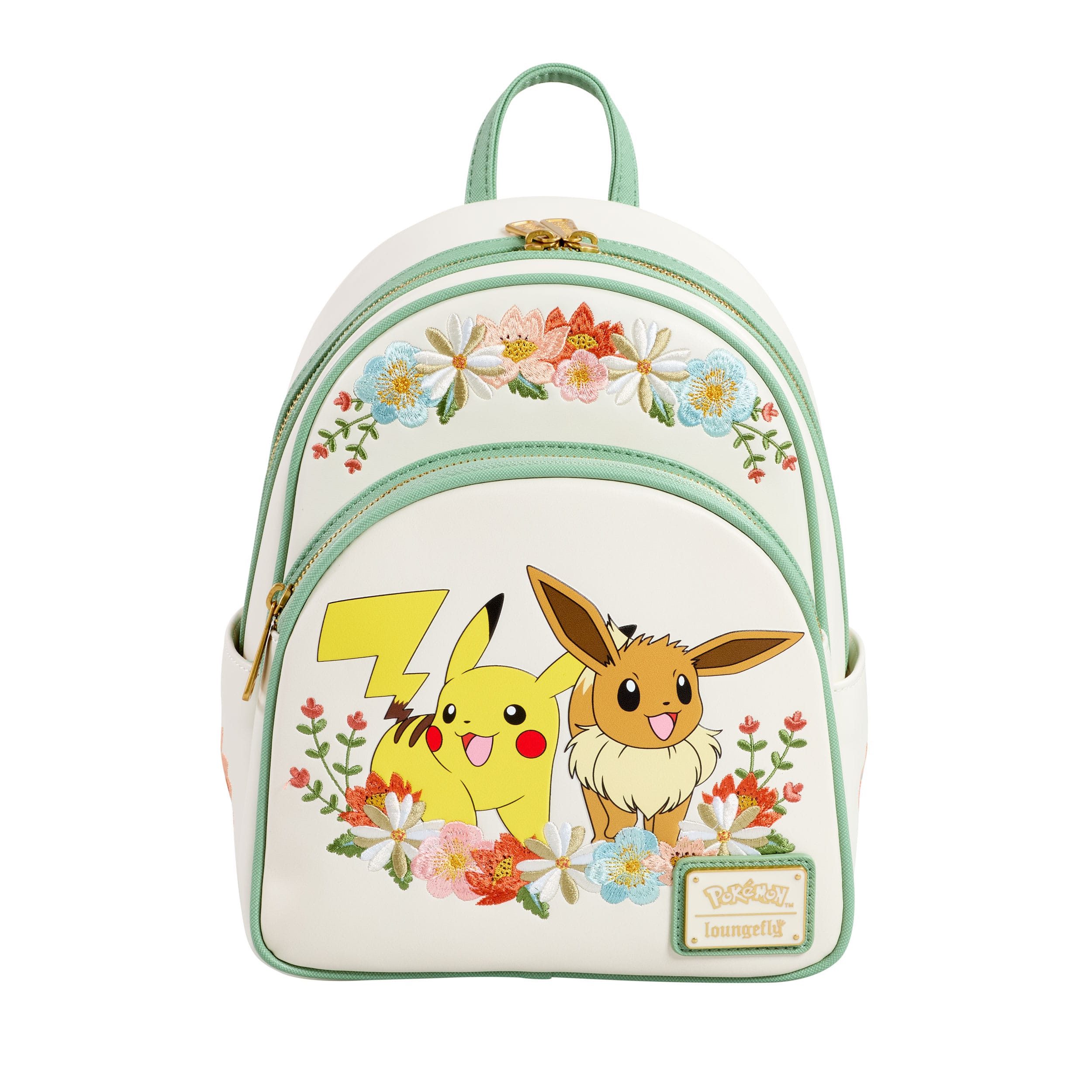 Loungefly Minirucksack Pokemon by Loungefly Mini Rucksack Pikachu & Eevee Floral (1-tlg), Hochwertig und Detailliert