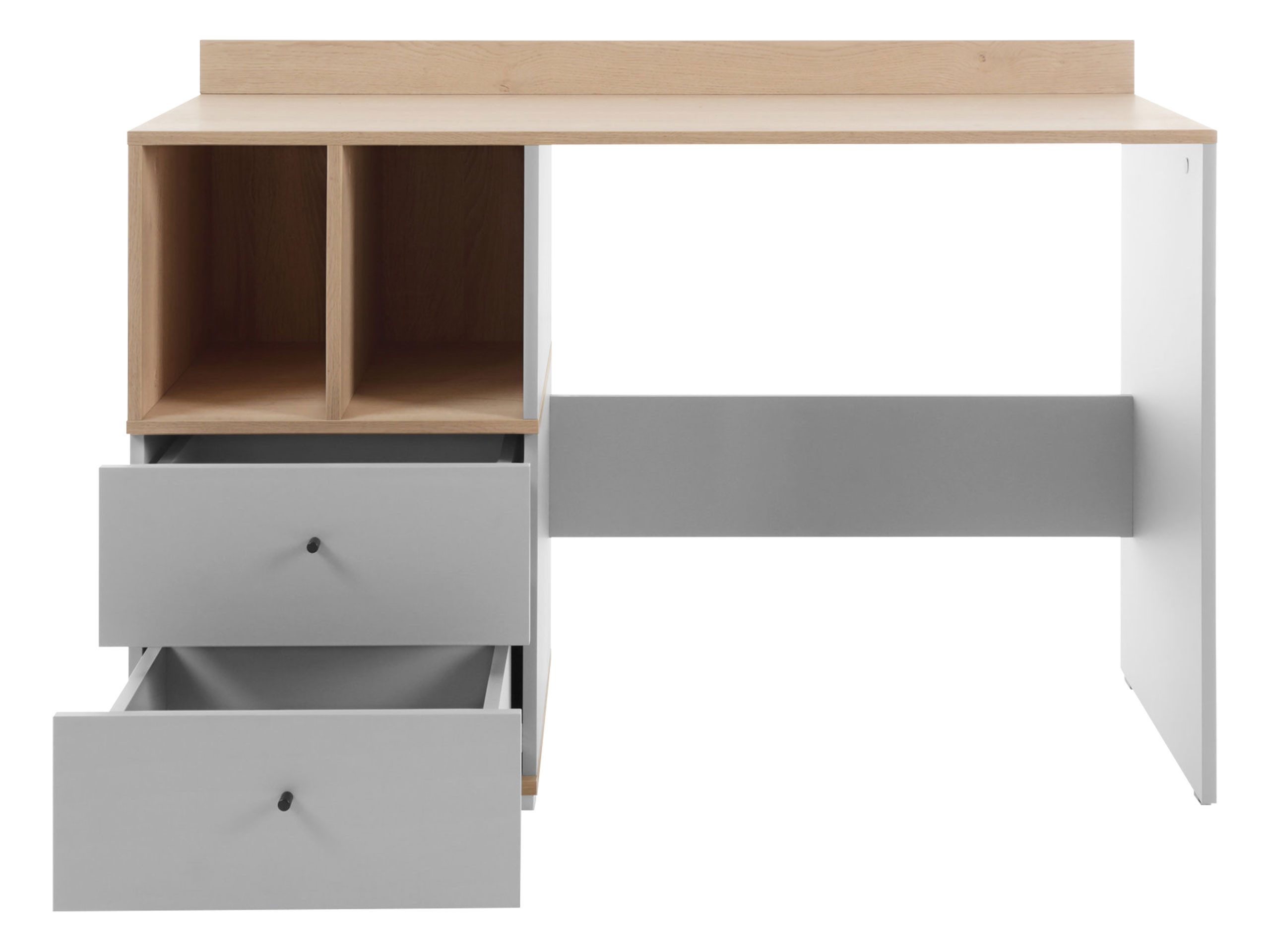 MIRJAN24 Schreibtisch Oro OR05 (mit zwei Schubleden), 120x55x83 cm, Schwarze Metallgriffe