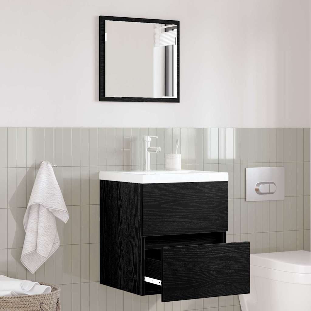 vidaXL Badezimmerspiegelschrank vidaXL Badezimmerschrank Schwarz Eichen-Optik 41 x 38,5 x 45 cm