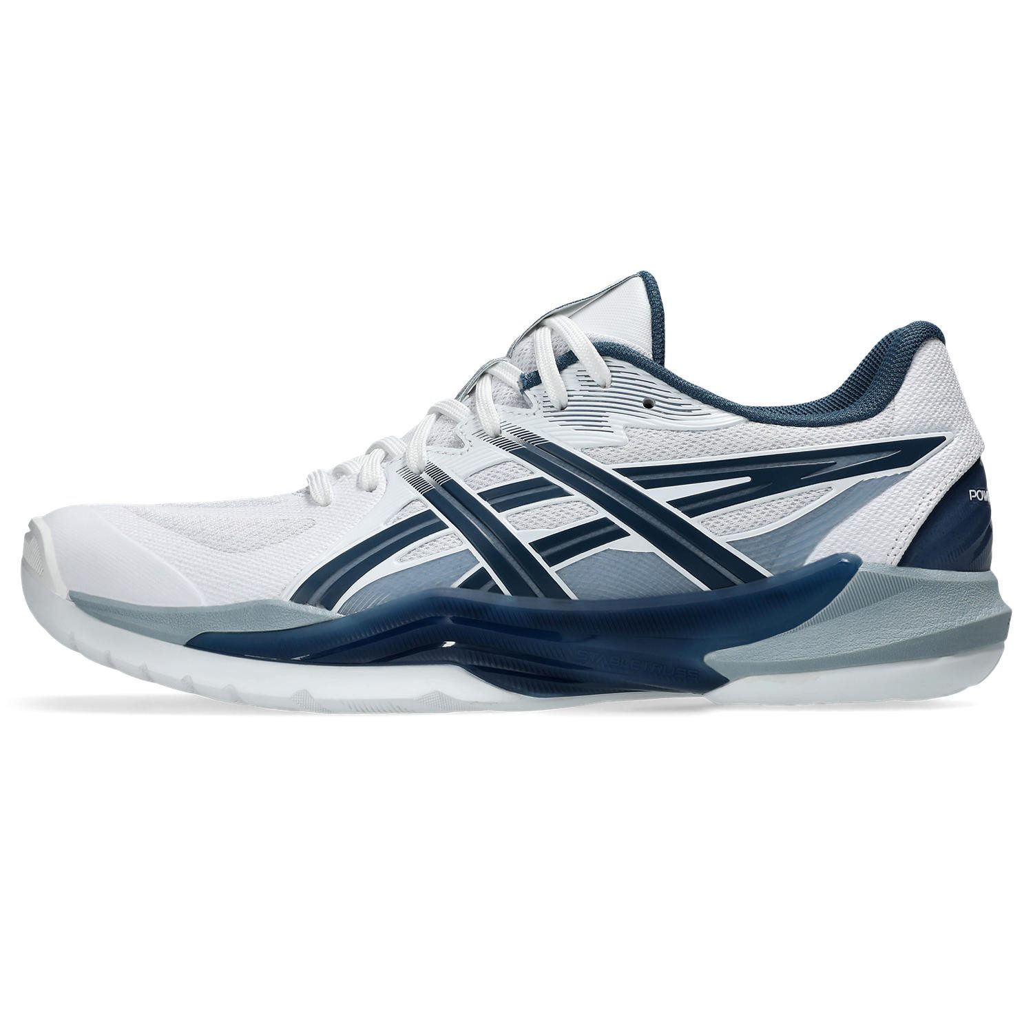 Asics POWERBREAK FF - Herren Hallenschuh - White/Vintage Indigo Handballschuh