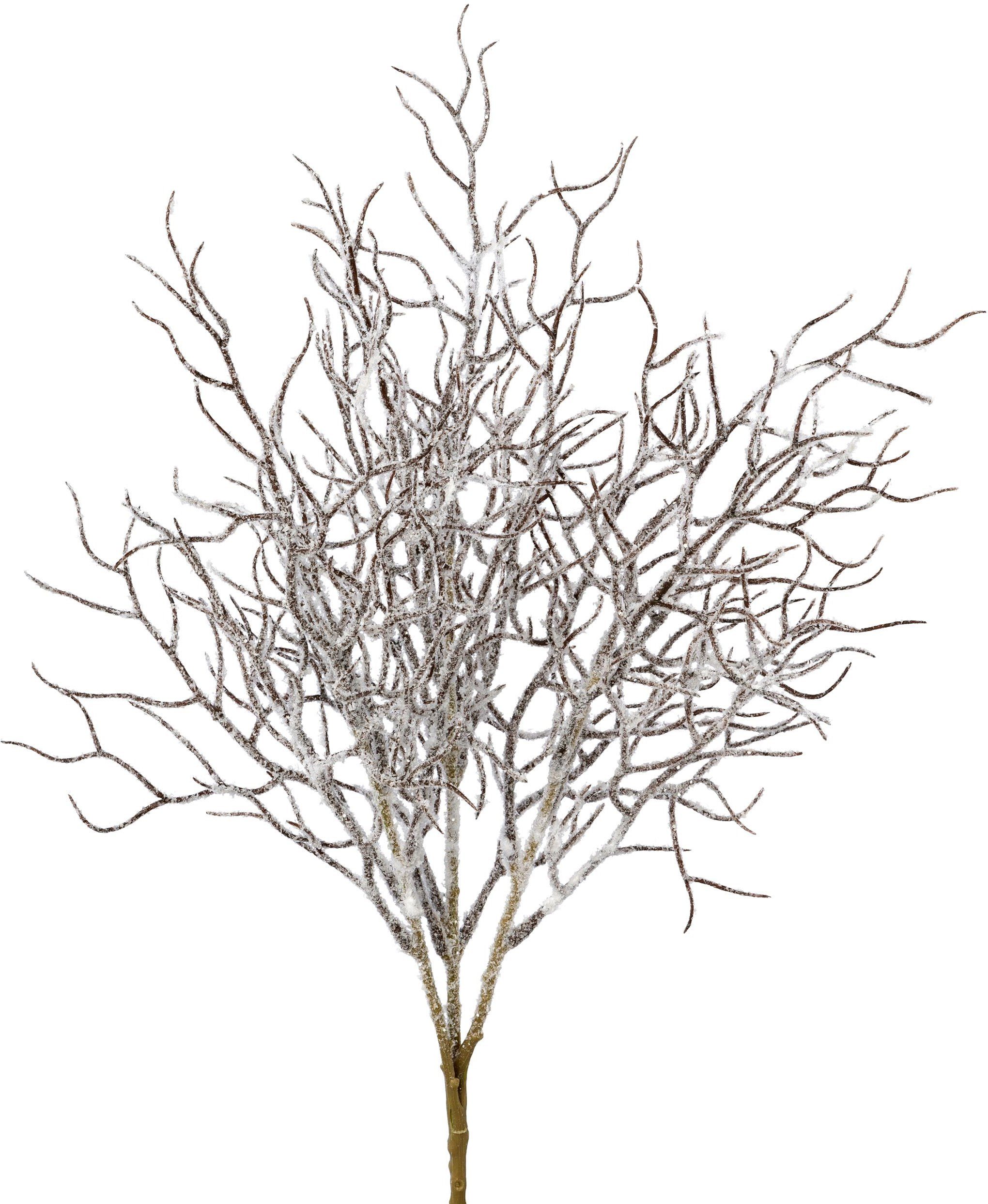 Winterliche Kunstpflanze Weihnachtsdeko Höhe cm, Creativ Schnee, mit Deko-Ast Zweig, 45 green, künstlichem 2er-Set