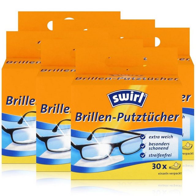 Swirl Swirl Brillen Putztücher 30 stk. Tücher – Mit Anti-Beschlag-Effekt (6e Reinigungstücher