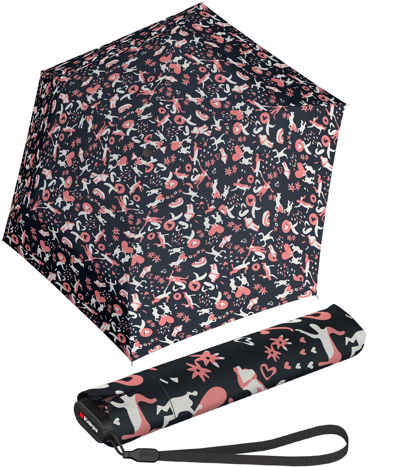 Knirps® Taschenregenschirm US.050 Ultra Light Slim Manual - embracing black, extrem leicht und super kompakt