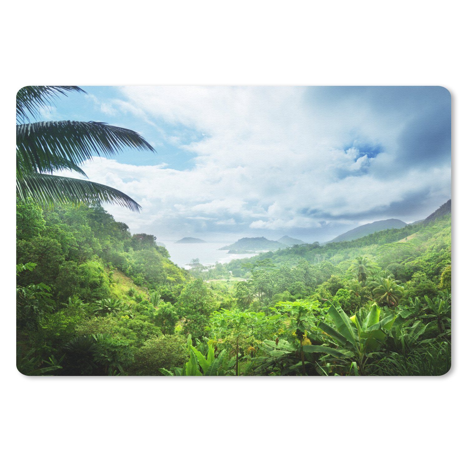 MuchoWow Mauspad Schreibtischunterlage Dschungel - Palme - Insel - Junge - Mädchen - (1-St), Mousepad Computer Mousepads - Maus Mat - Pad - Mausunterlage