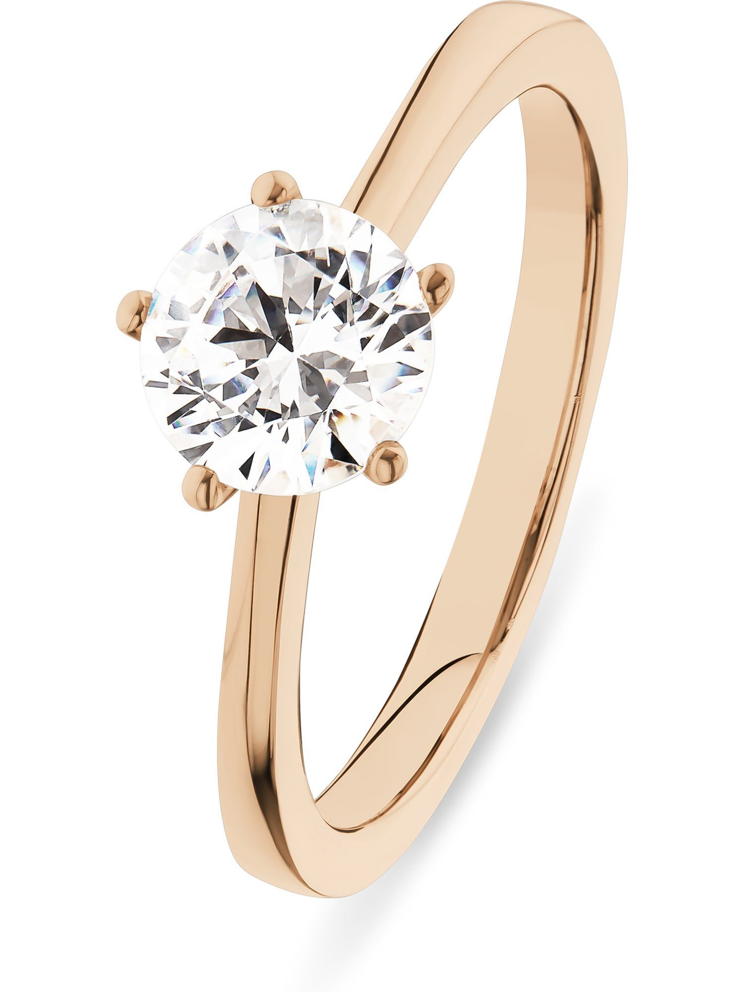 Diamantring CHRIST Damen-Damenring 750er Roségold 1 Diamant