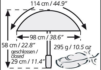 mit schwarz trek, light Automatik, Kompass EuroSCHIRM® Taschenregenschirm integriertem