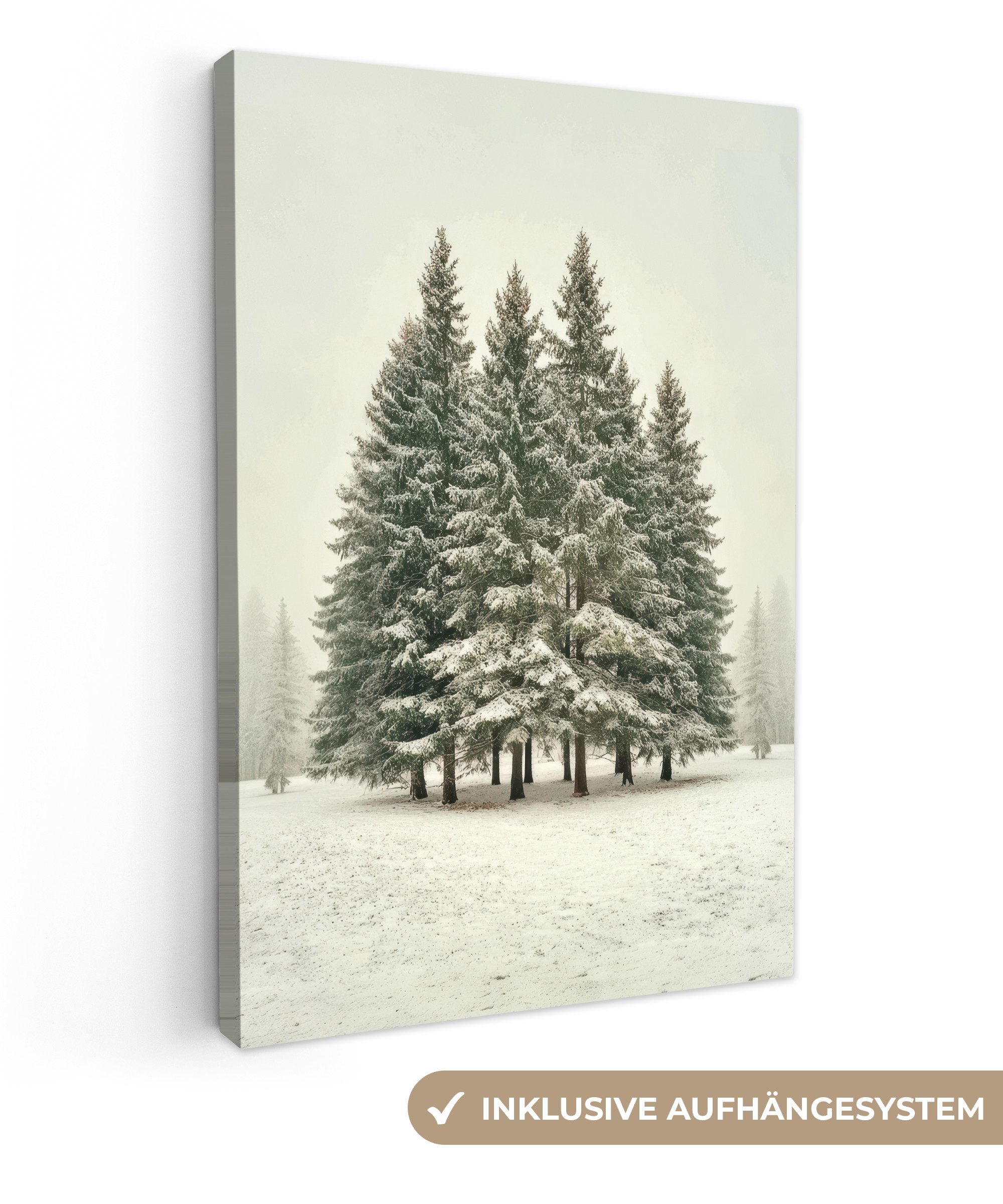 OneMillionCanvasses® Leinwandbild Bäume - Schnee - Weiß, Fotodruck (1 St), günstig online kaufen