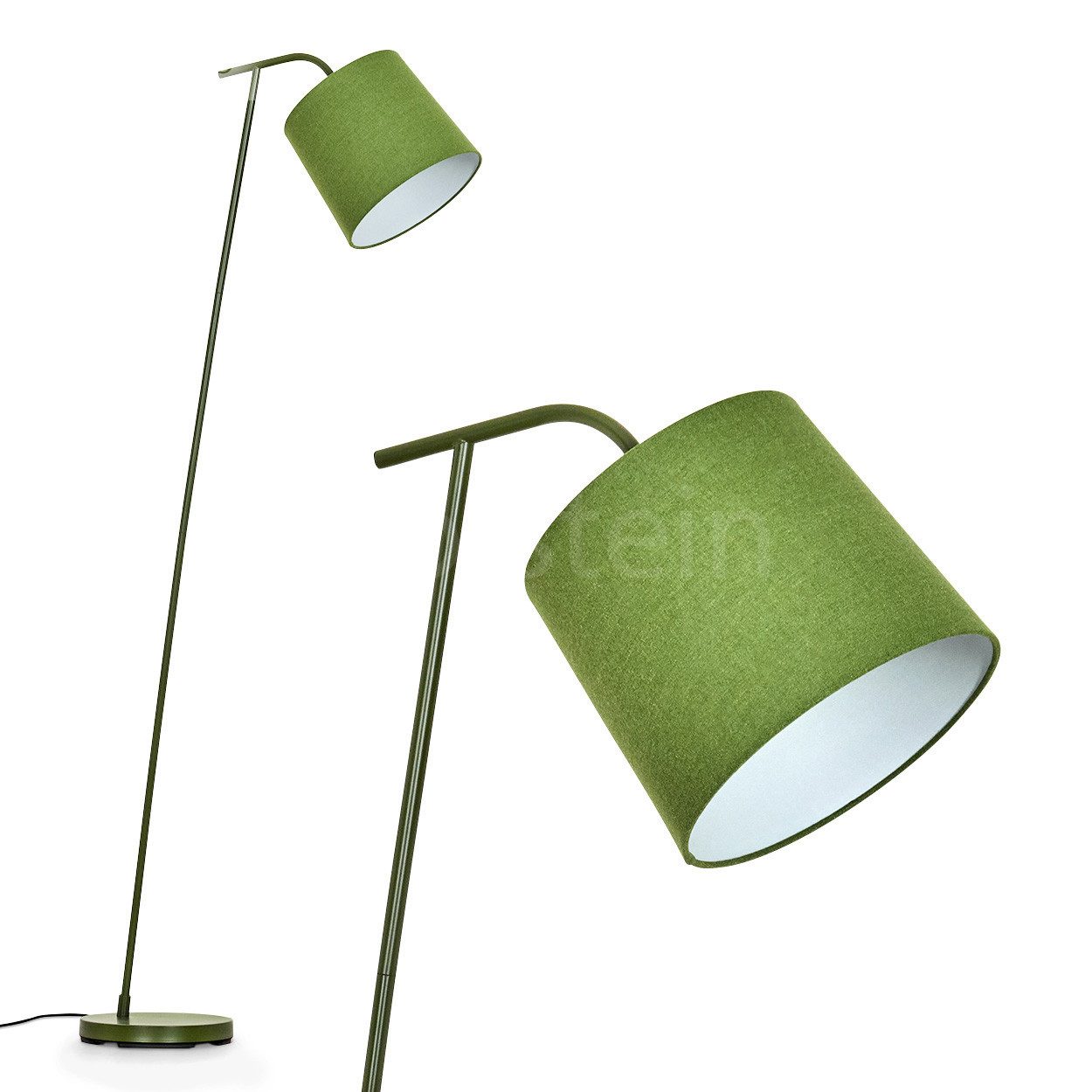 hofstein Stehlampe Stehlampe aus Metall/Stoff in Grün/Weiß, ohne Leuchtmitt günstig online kaufen