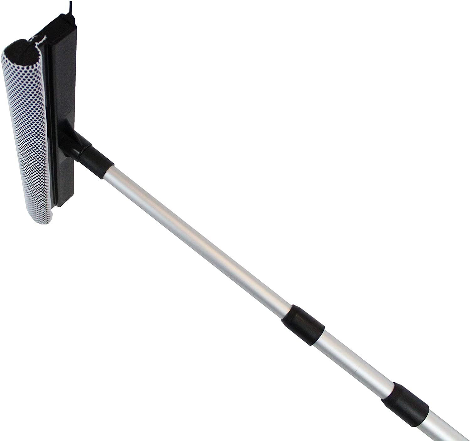 vom Pullach Hof Teleskopstiel Teleskopstange 4 Meter mit Fensterwischer, Schwamm und Abziehlippe, Ideal für hohe Fensterreinigung, einfache Handhabung