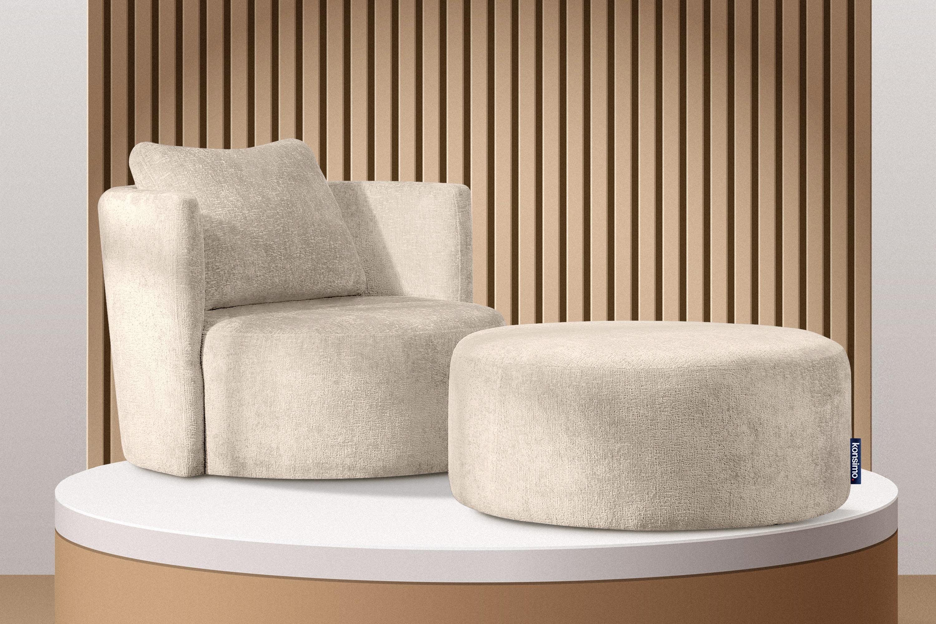 KONSIMO® Drehsessel RAGGI Sessel mit Sitzhocker, günstig online kaufen
