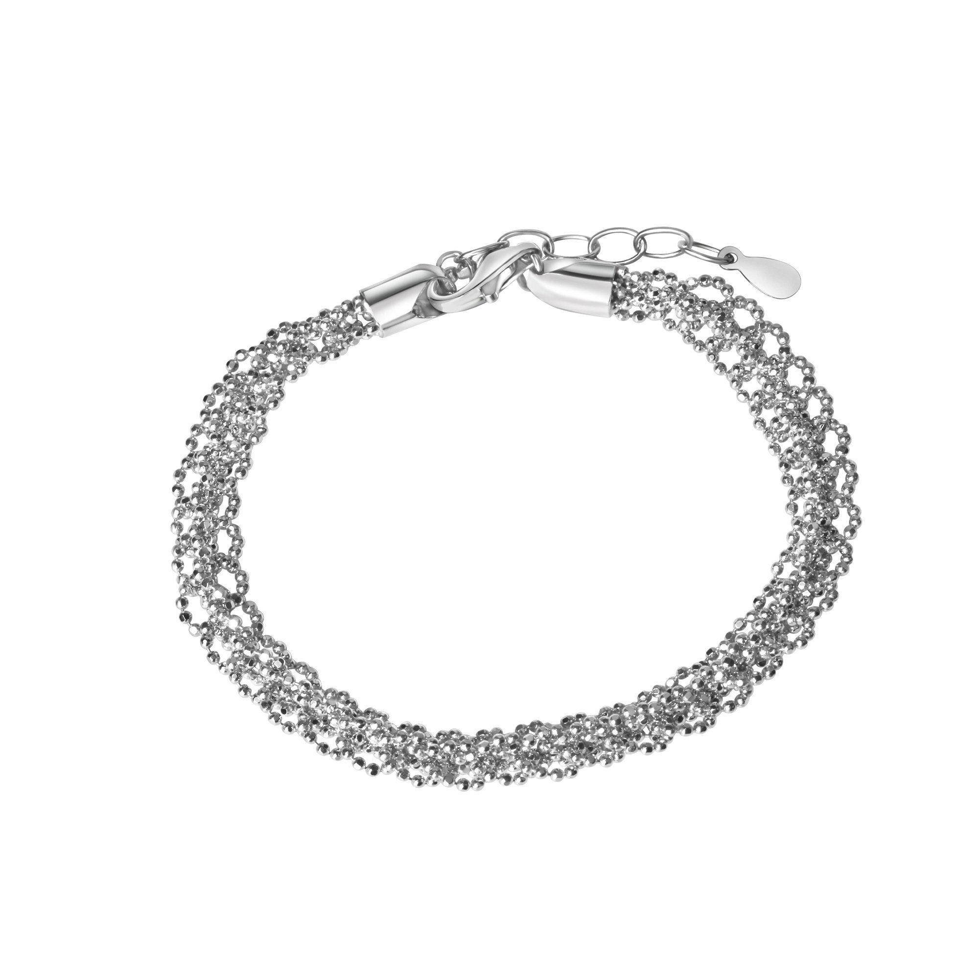 925/- Sterling Vivance rhodiniert Armband Kugelkette Silber