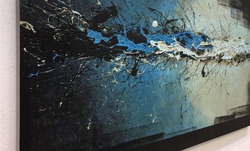 WandbilderXXL Gemälde Into The Blue 120 x 80 cm, Abstraktes Gemälde, handgemaltes Unikat
