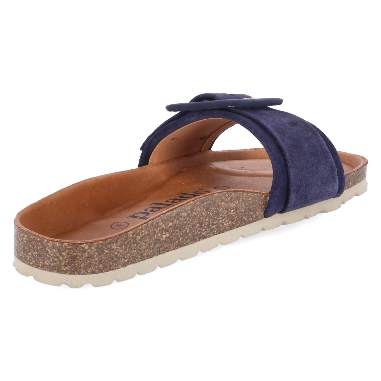 Palado Palado Flache Pantoletten PALA-251-781123-03 Damen Rauleder blue Pantolette – Bild 4 von 5