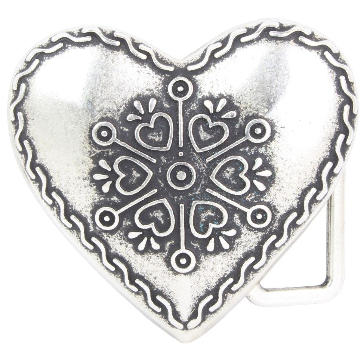 BELTINGER Gürtelschnalle Traditional Heart 4,0 cm - Buckle Wechselschließe Gürtelschließe 40mm