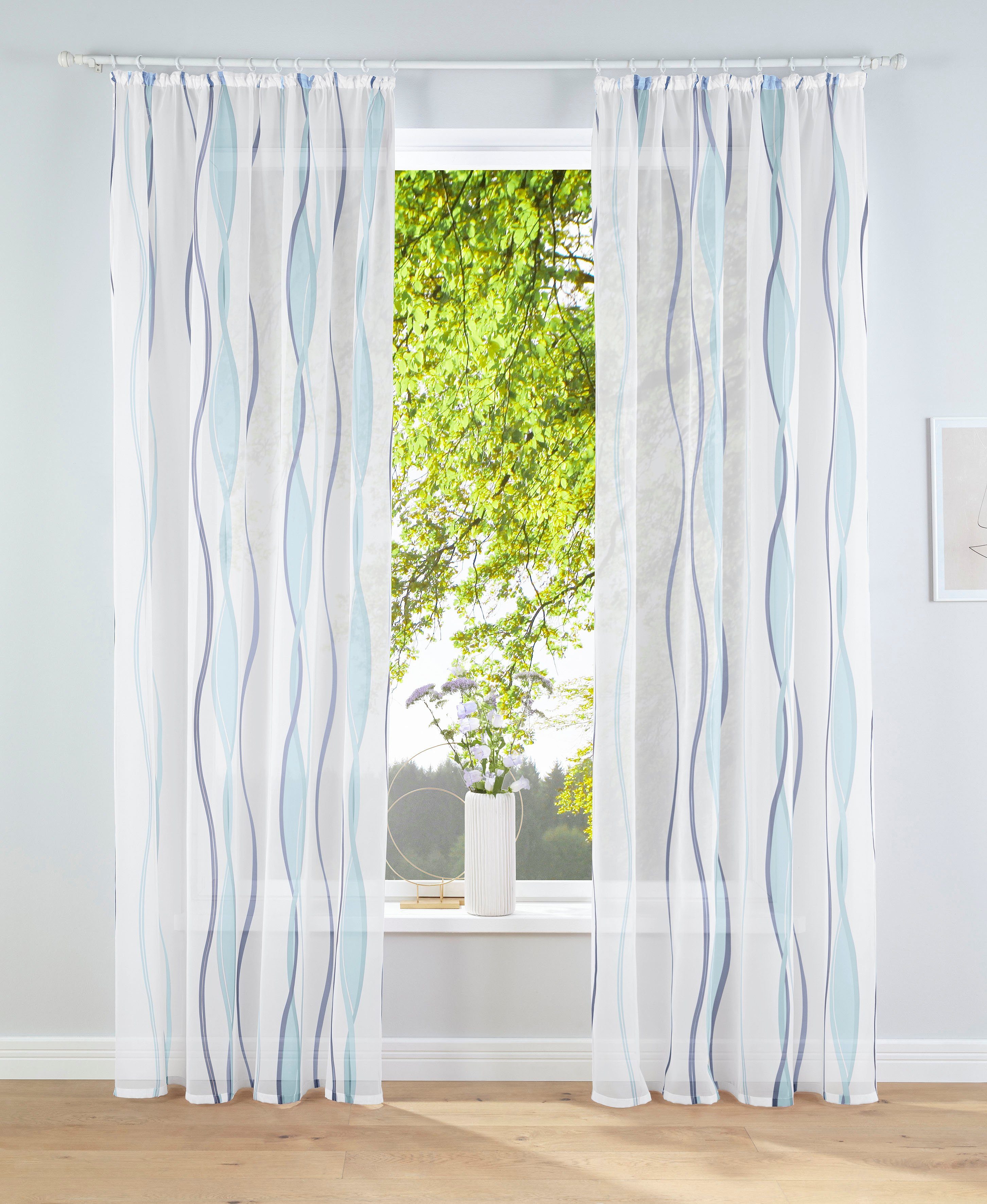 OTTO home Gardine Dimona (2 St), Kräuselband, transparent, Voile, 2er-Set, Bestseller, Polyester, Wellen