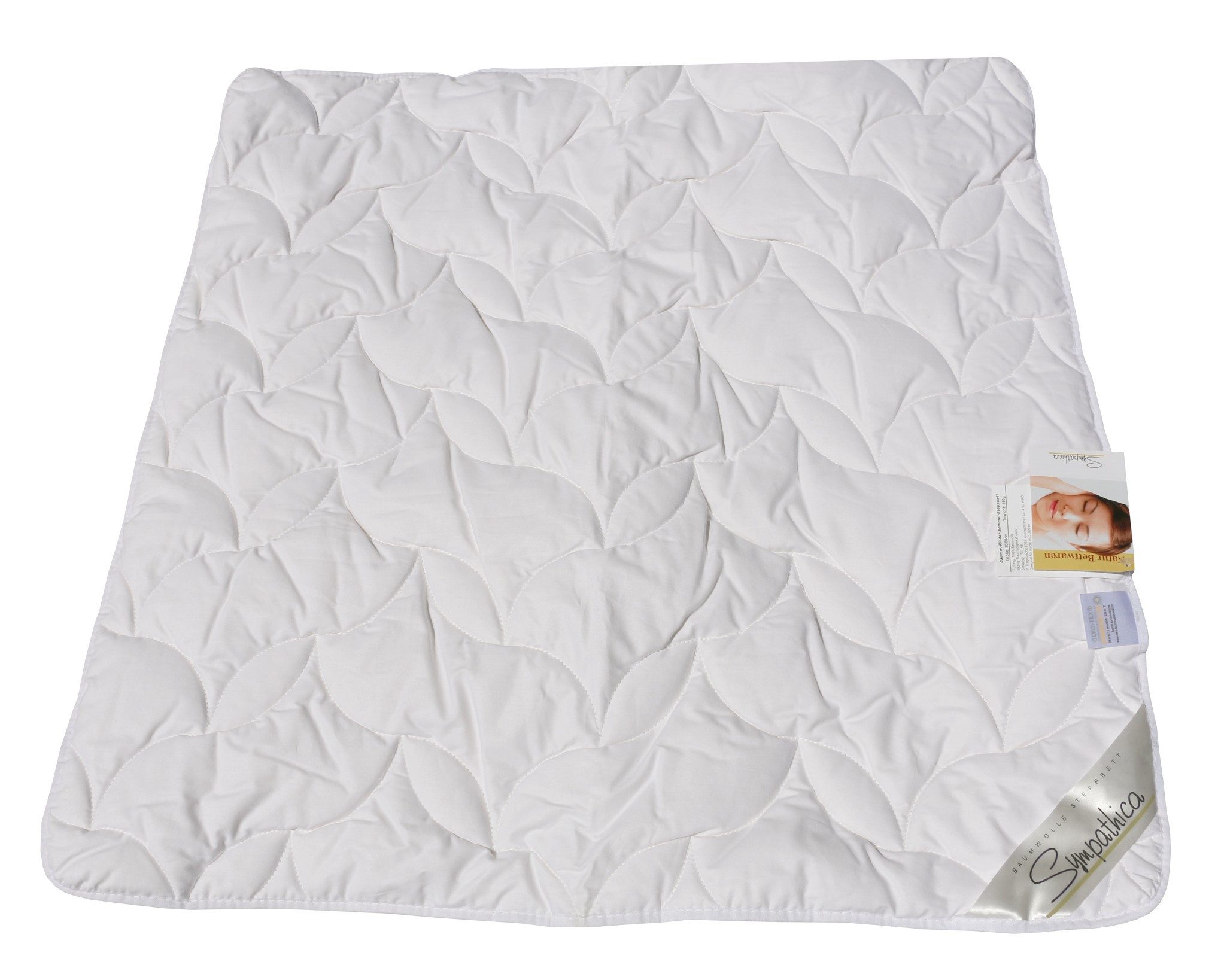 Sympathica Babybettdecke Baumwolldecke leichte Baby Sommerdecke Sommerbett 80x80 cm kochfest, Füllung: 100% Baumwolle, Bezug: 100% Baumwolle, made in Germany, leicht und hautsympathisch