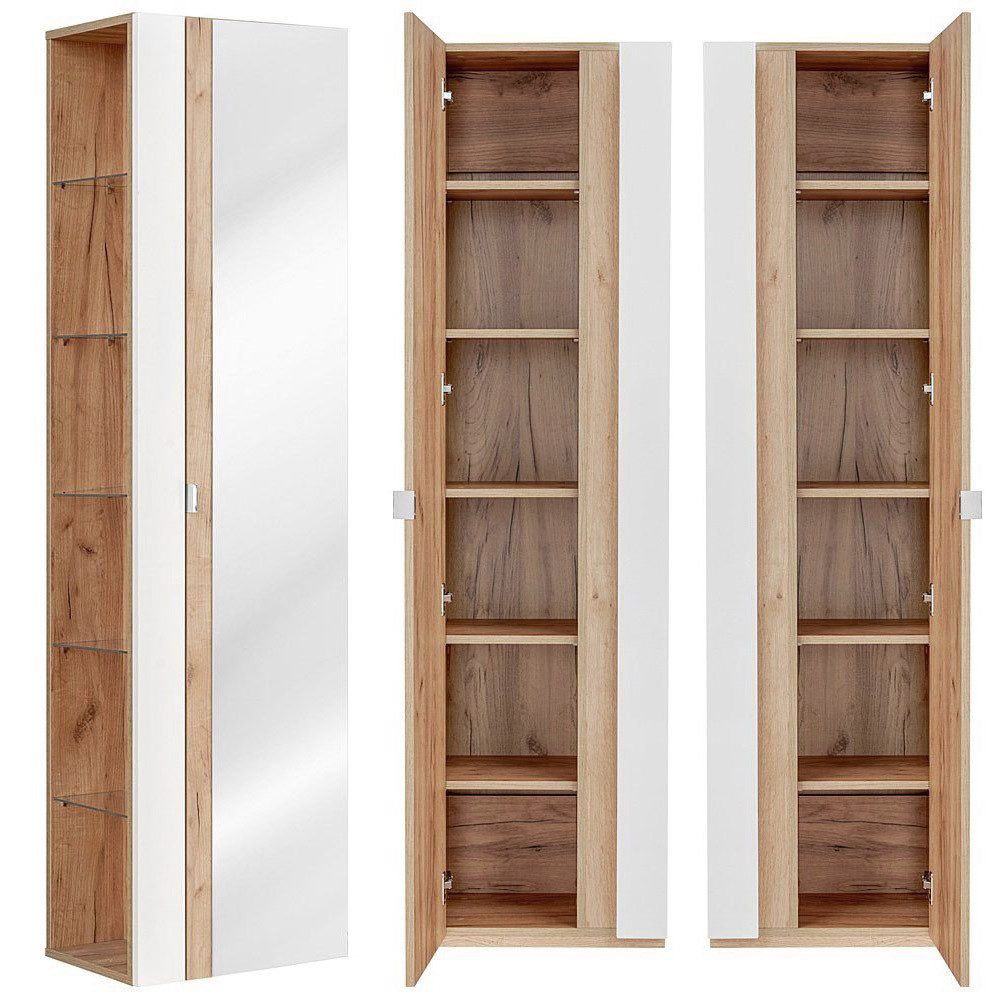 Lomadox Hochschrank TOSKANA-56 Badezimmer mit Spiegel günstig online kaufen