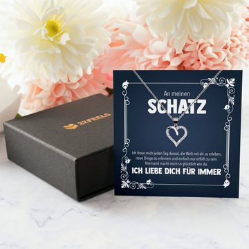 22Feels Schmuckset Frauen Geschenk Schmuck Hochzeitstag Jahrestag Valentinstag Halskette, Echt-Silber 925/000, Karte Made In Germany