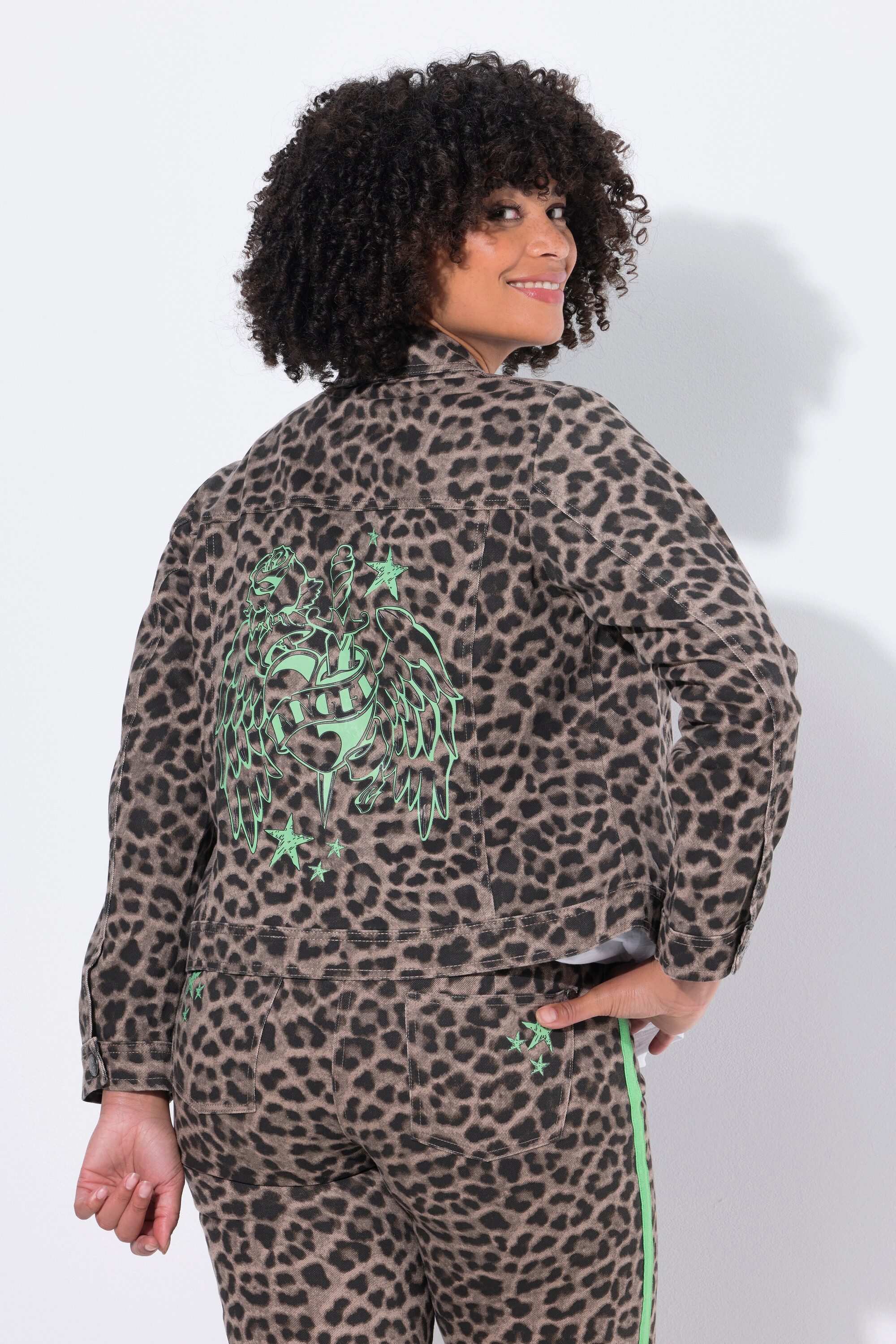 Angel of Style Sommerjacke Bikerjacke Twill-Web Leo Metallzipper