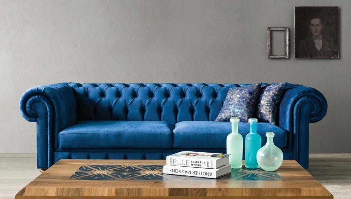 JVmoebel 3-Sitzer Chesterfield Design Luxus Polster Sofa Couch Sitz Garnitur Textil, Made in Europe