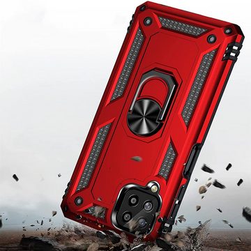 CoolGadget Handyhülle Rot als 2in1 Schutz Cover Set für das Samsung Galaxy M32 6,4 Zoll, 2x 9H Glas Display Schutz Folie + 1x TPU Case Hülle für Galaxy M32