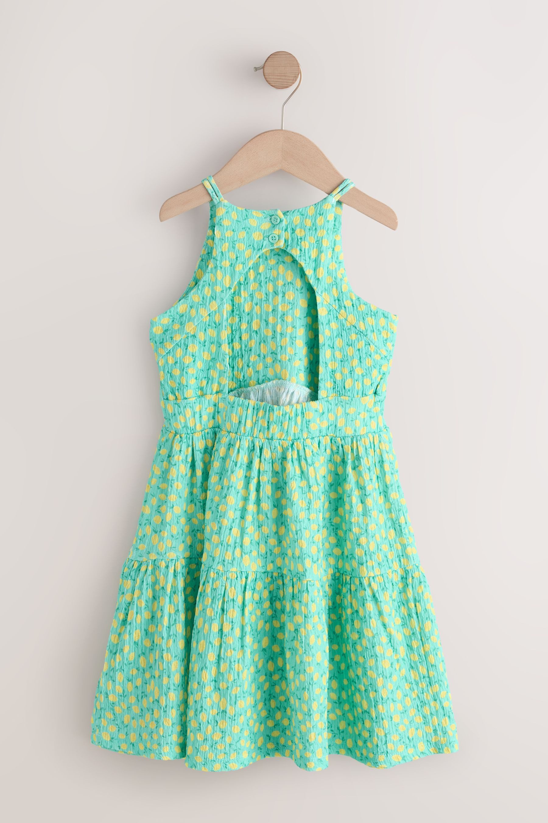 Next Trägerkleid Sommerkleid mit Trägern und Knitteroptik (1-tlg)