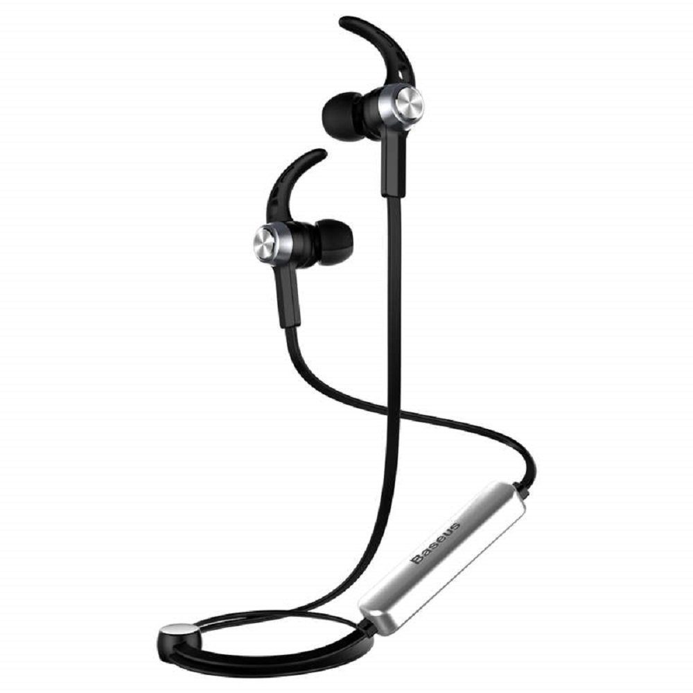 Baseus Magnet Earphone Headset kompatibel mit Android iOS in Schwarz Silber wireless In Ear Kopfhorer Bluetooth wireless In Ear Headphones