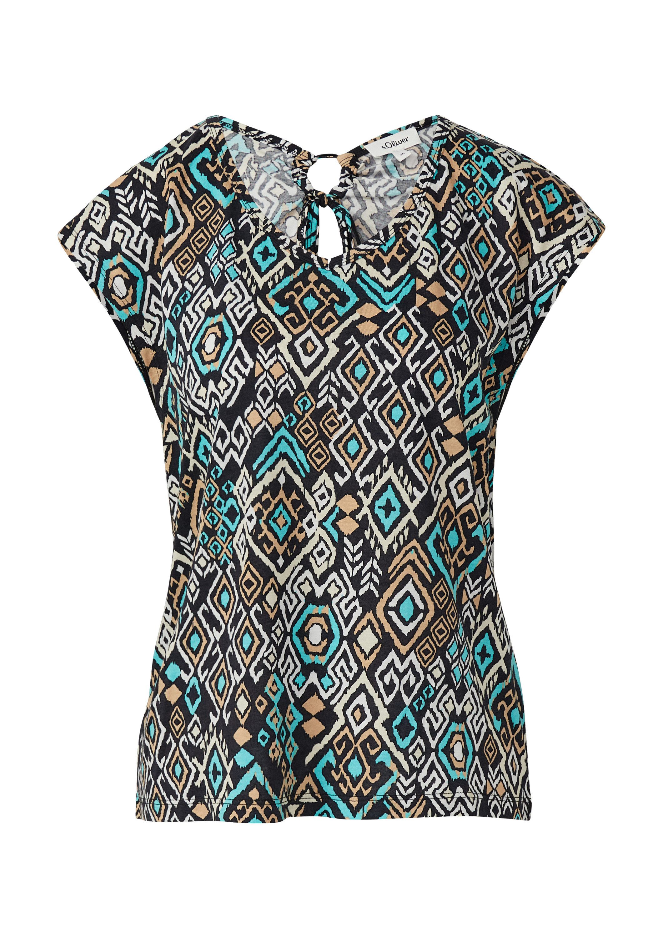 s.Oliver Kurzarmshirt T-Shirt T-Shirt mit weitem Ausschnitt, Cut-out und Sc günstig online kaufen