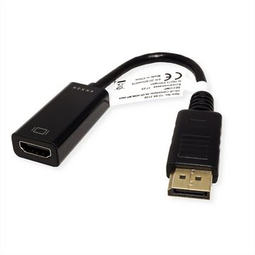 VALUE DisplayPort-HDMI Adapter, v1.2, DP ST - HDMI BU Audio- & Video-Adapter DisplayPort Männlich (Stecker) zu HDMI Typ A Weiblich (Buchse), 15.0 cm