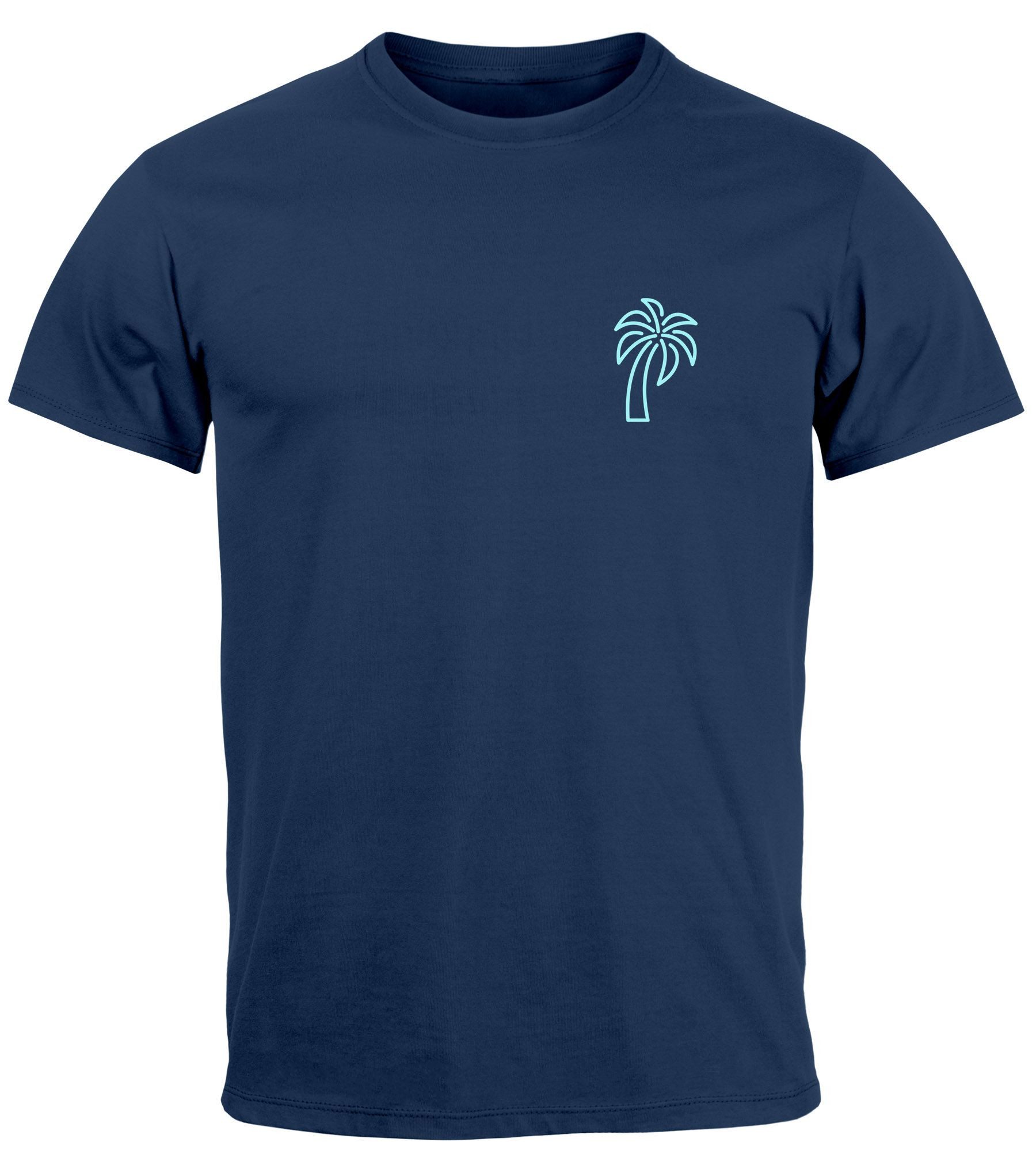 Neverless Print-Shirt Herren T-Shirt Palme Logo günstig online kaufen