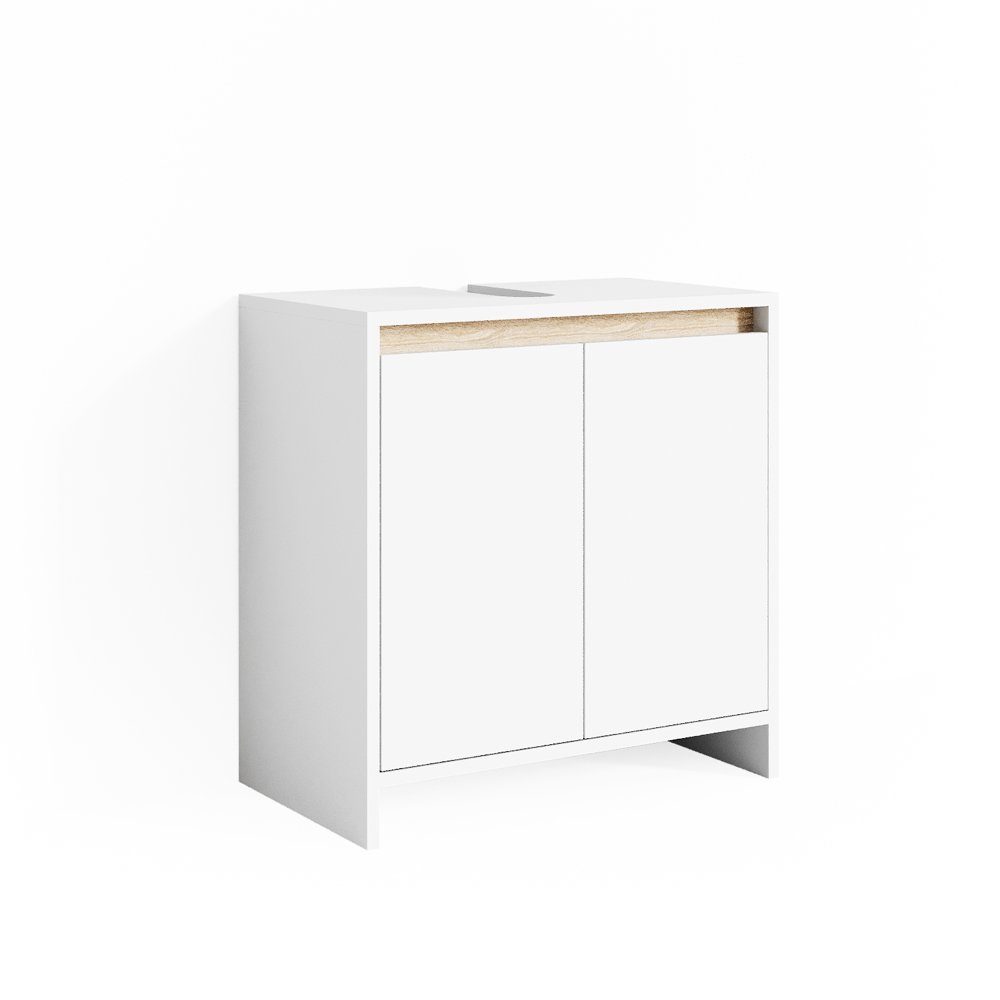 Vicco Waschbeckenunterschrank Emma Weiß/Sonoma 58 x 60 cm günstig online kaufen