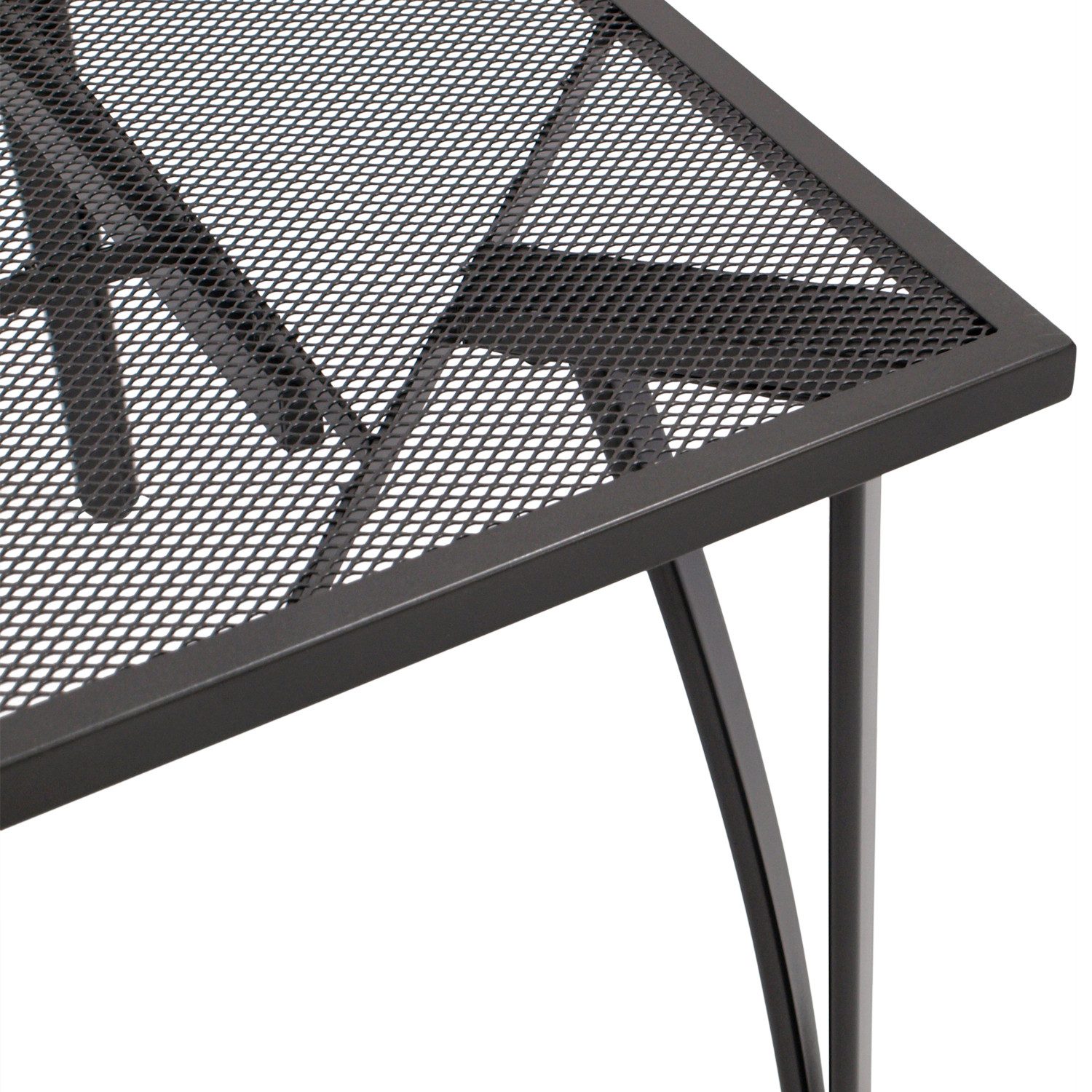 DEGAMO Gartentisch CLASSIC, 100x100cm, stabiles Stahlgestell, Tischplatte Streckmetall anthrazit