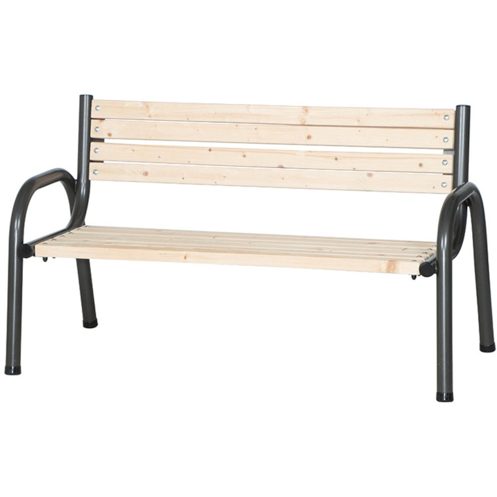 Siena Garden Gartenbank Park 3 Sitzer Bank Gestell Stahl in anthrazit, Fläche Kiefernholz