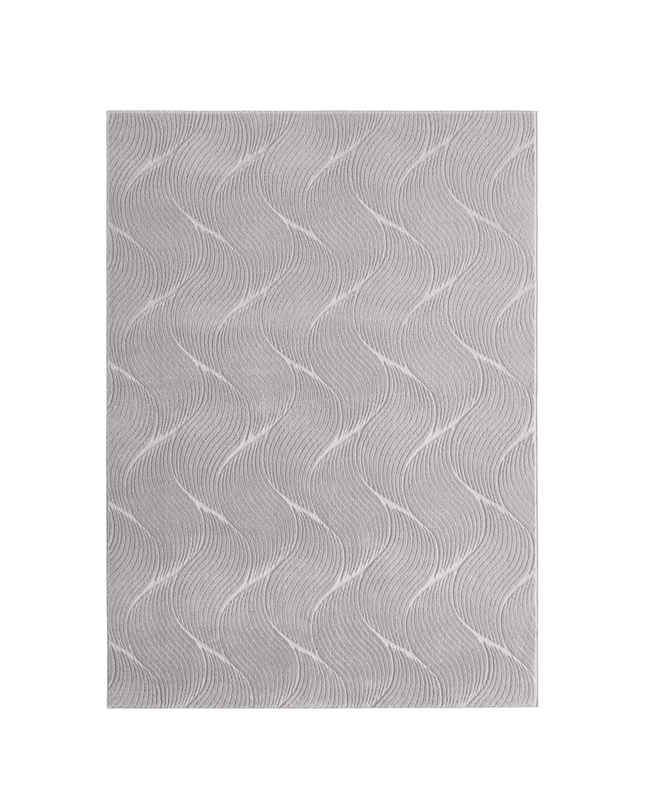 TaraCarpet Teppich TaraCarpet Homestyle 392 Shell, rund, Höhe: 10 mm, Felloptik hoch-tief weich waschbar Düne grau 80x80 rund