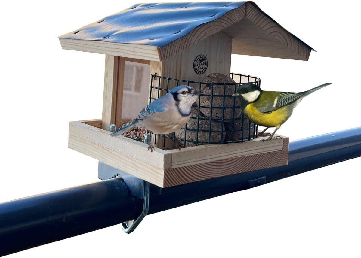 Stafeco Vogelhaus Vogelfutterhaus für Balkon und Garten Futterhaus Handarbe günstig online kaufen