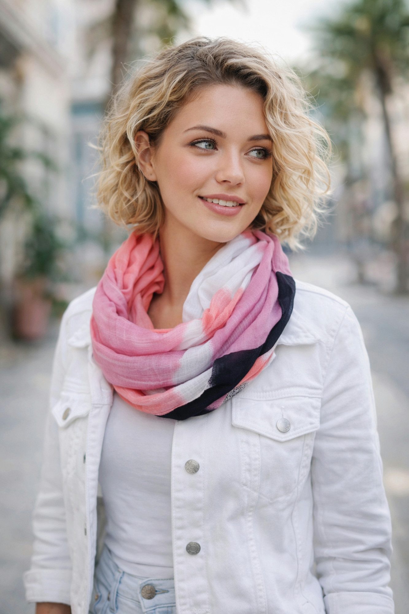 Ella Jonte Loop, im modernen Batik-Style – Weicher Schlauchschal in Trendfarben