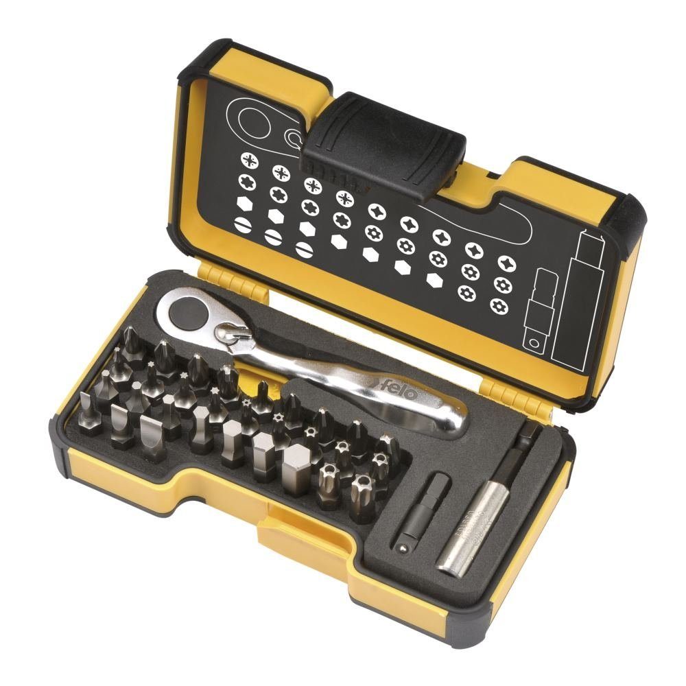 XS Miniratsche, Bits 1/4' Felo Steckschlüssel Werkzeugsatz - un 33 mit